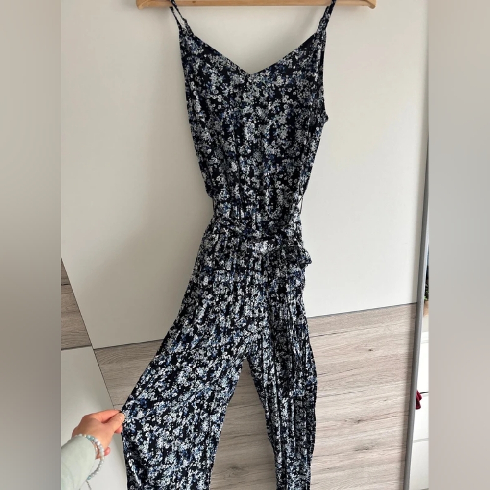 Zara Navy Floral Jumpsuit